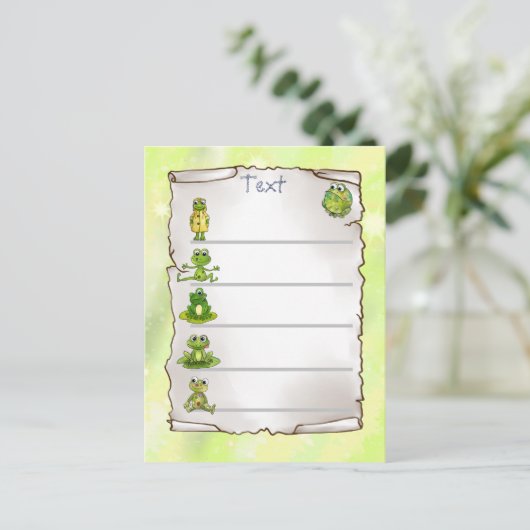 Frösche   postkarte (Stehend Vorderseite)