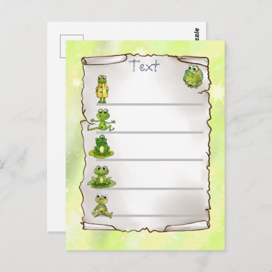 Frösche postkarte (Vorne/Hinten)