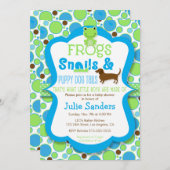 Frösche, Schnecken und Schwänze für Welpen - Kinde Einladung (Vorne/Hinten)