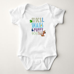 Frösche Schnecken Welpe Hunde Schwänze Junge Baby Strampler