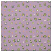 Frösche & Seerosenblätter auf Helllila Stoff (Muster)