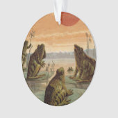 Frösche Seerosenblätter Mond Illustration Ornament (Vorderseite)