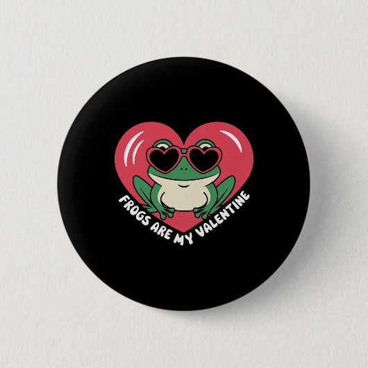 Frösche sind mein Valentinstag Süßer Frosch Valent Button (Vorderseite)