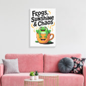 Frösche, Sonnenschein und Chaos - Niedlicher Frosc Leinwanddruck (Insitu (Wohnzimmer))