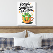 Frösche, Sonnenschein und Chaos - Niedlicher Frosc Leinwanddruck (Insitu (Schlafzimmer))