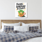 Frösche, Sonnenschein und Chaos - Niedlicher Frosc Leinwanddruck (Insitu (Schlafzimmer))