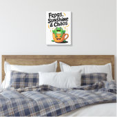 Frösche, Sonnenschein und Chaos - Niedlicher Frosc Leinwanddruck (Insitu (Schlafzimmer))