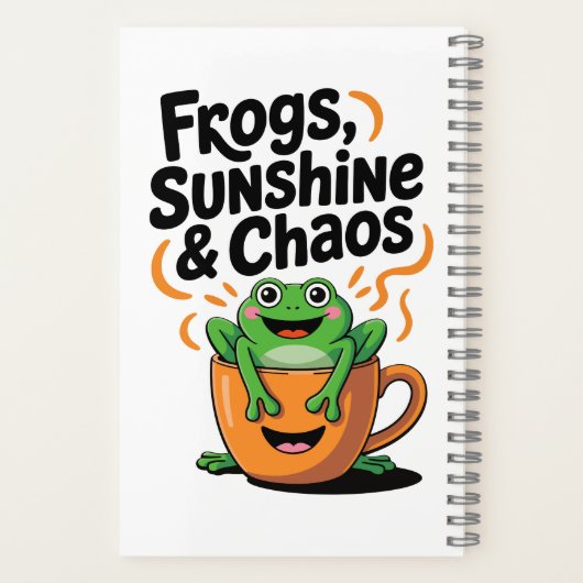 Frösche, Sonnenschein und Chaos - Niedlicher Frosc Notizblock (Rückseite)