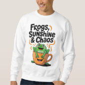 Frösche, Sonnenschein und Chaos - Niedlicher Frosc Sweatshirt (Vorderseite)
