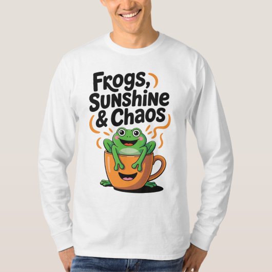 Frösche, Sonnenschein und Chaos - Niedlicher Frosc T-Shirt (Vorderseite)