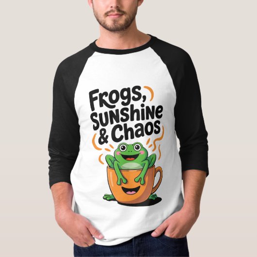 Frösche, Sonnenschein und Chaos - Niedlicher Frosc T-Shirt (Vorderseite)