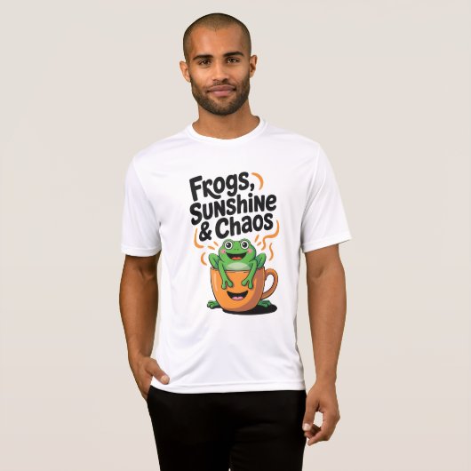 Frösche, Sonnenschein und Chaos - Niedlicher Frosc T-Shirt (Vorne ganz)