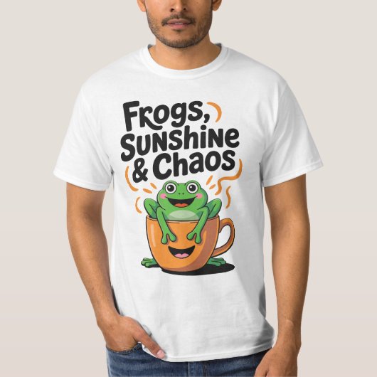 Frösche, Sonnenschein und Chaos - Niedlicher Frosc T-Shirt (Vorderseite)
