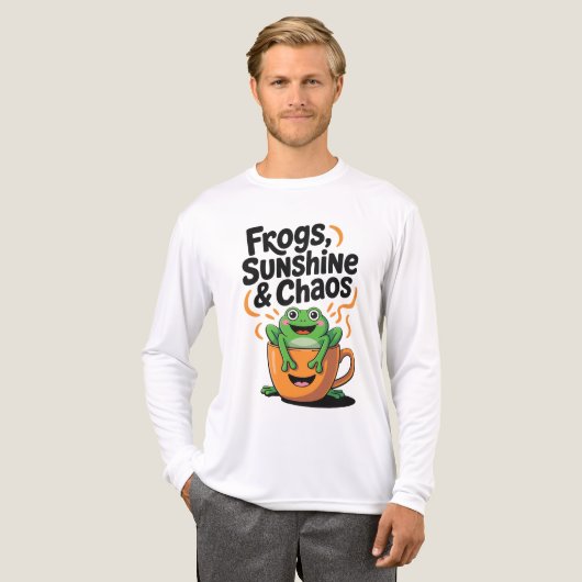 Frösche, Sonnenschein und Chaos - Niedlicher Frosc Tri-Blend Shirt (Vorderseite komplett)