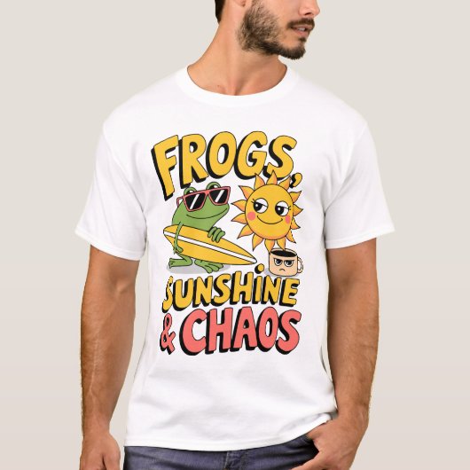 Frösche, Sonnenschein und Chaos - Spaß Sommer Männ T-Shirt (Vorderseite)