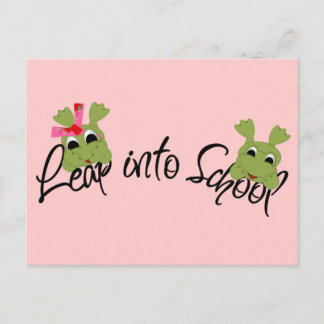 Frösche springen in die Schule Postkarte