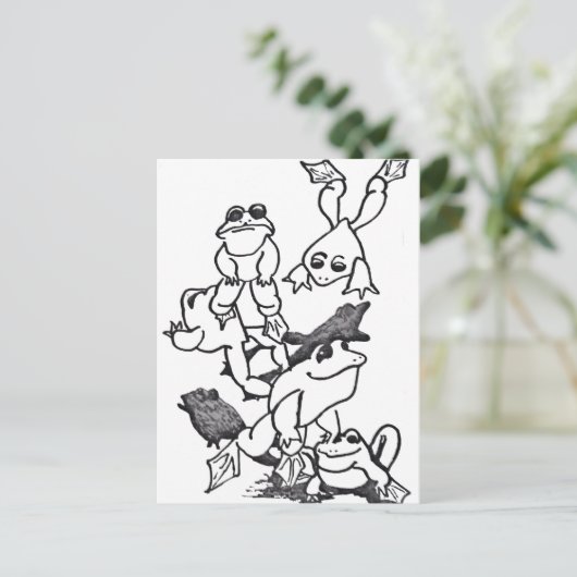 Frösche springen postkarte (Stehend Vorderseite)