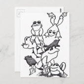 Frösche springen postkarte (Vorne/Hinten)