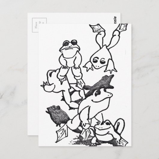 Frösche springen postkarte (Vorne/Hinten)