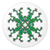 Frösche synchronisierte Schwimmkunst Knüpfarbeit Keramikknauf (Vorderseite)