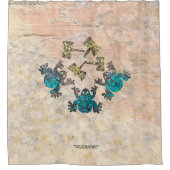 Frösche und Drachenfliegen Duschvorhang (Vorderseite)