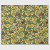 Frösche und Erdbeeren Geschenkpapier (Flach)