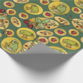 Frösche und Erdbeeren Geschenkpapier (Ecke)
