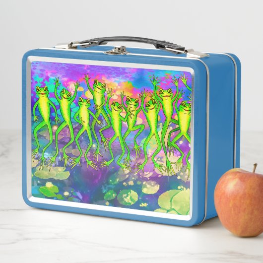 Frösche und Fischlunchbox Metall Brotdose (Beispiel)