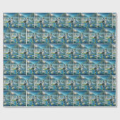 Frösche und Frösche auf Lily Pad Geschenkpapier (Flach)