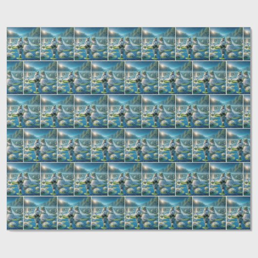 Frösche und Frösche auf Lily Pad Geschenkpapier (Flach)