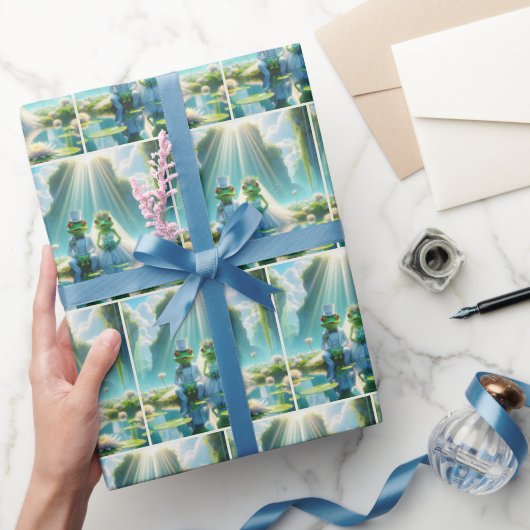 Frösche und Frösche auf Lily Pad Geschenkpapier (Schenken)