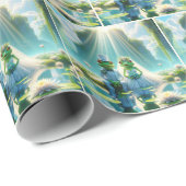 Frösche und Frösche auf Lily Pad Geschenkpapier (Rolleneckpunkt)