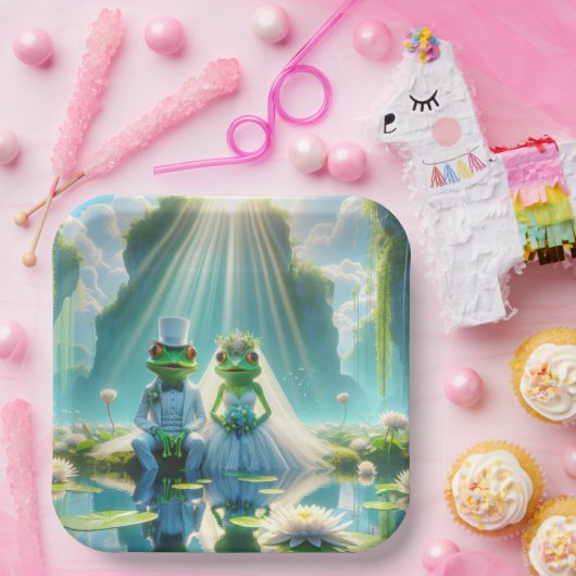 Frösche und Frösche auf Lily Pad Pappteller (Party)