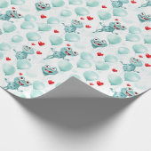 Frösche und Herzen Frösche als Ballons Geschenkpapier (Ecke)