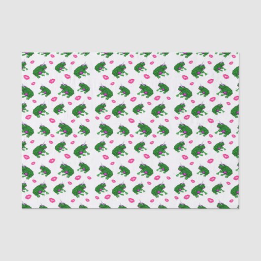 Frösche und Küss-Tissue Seidenpapier (Vorderseite)