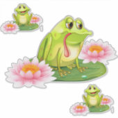 Frösche und Lilien Aufkleber (Vorderseite)