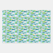 Frösche und Lilienpolster Niedlich BABY SHOWER Geb Geschenkpapier Set (Vorderseite)