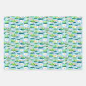 Frösche und Lilienpolster Niedlich BABY SHOWER Geb Geschenkpapier Set (Vorderseite)