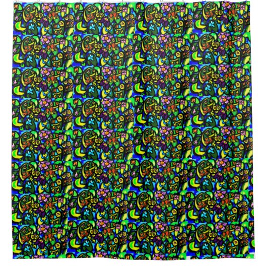 Frösche und Party Duschvorhang (Vorderseite)