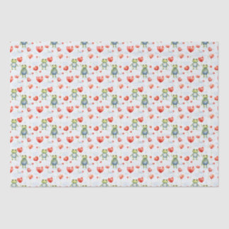 Frösche und rote Blumen Seidenpapier