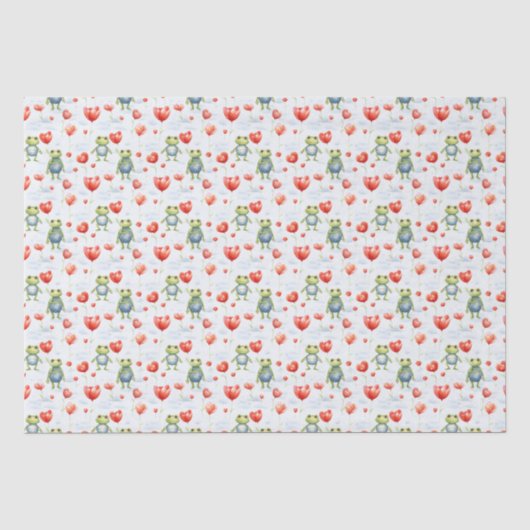 Frösche und rote Blumen Seidenpapier (Vorderseite)