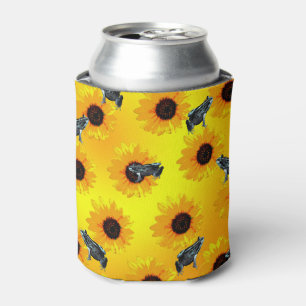 Frösche und Sonnenblumen, können gefroren werden Dosenkühler