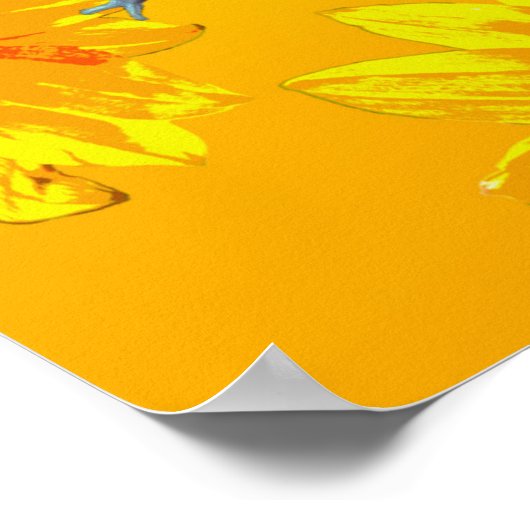 Frösche und Sonnenblumen, Poster (Ecke)