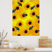 Frösche und Sonnenblumen, Poster (Küche)