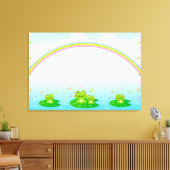 Frösche unter dem Regenbogen Leinwanddruck (Insitu (Wohnzimmer))