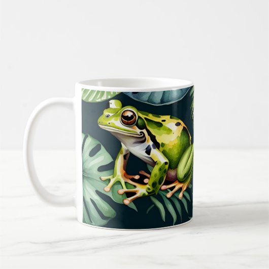 Frösche Wasserfarben Kunst Kaffeetasse (Links)