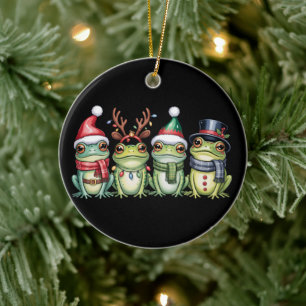 Frösche Weihnachten Froschliebhaber Süßer Weihnach Keramik Ornament