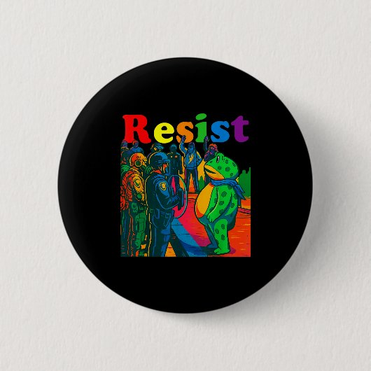 Frösche widerstehen Portland-Frosch-Protest Vintag Button (Vorderseite)
