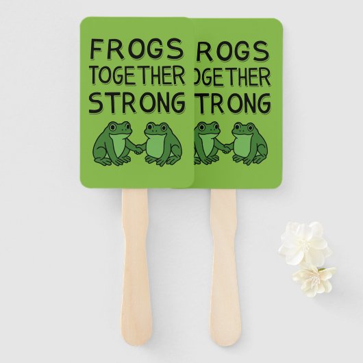 Frösche Zusammen Stark Portland Frosch Protest Fächer (Vorne und Hinten)