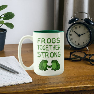 Frösche Zusammen Stark Portland Frosch Protest Zweifarbige Tasse